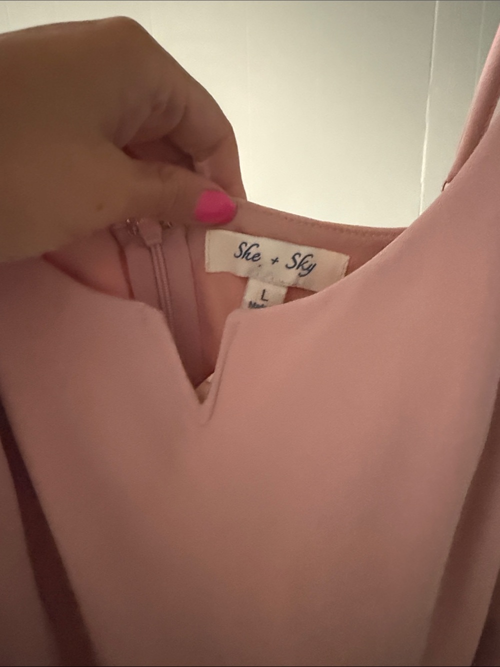 Pink Ruffle Wrap Dress- size L - Picture 3 of 3